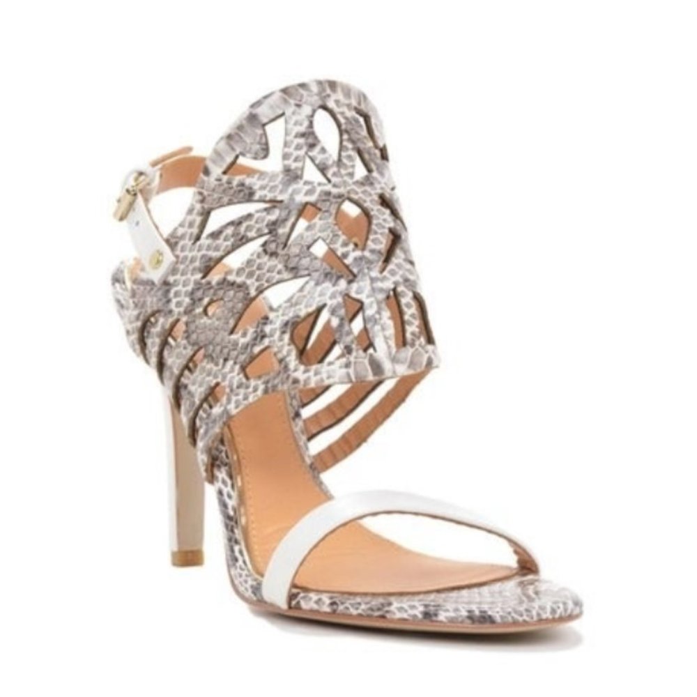 Badgley Mischka White Leather Sandal